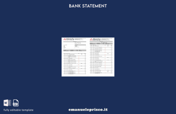 modello di pagine di parole dell'estratto conto di Oman Bank Muscat in stile ver